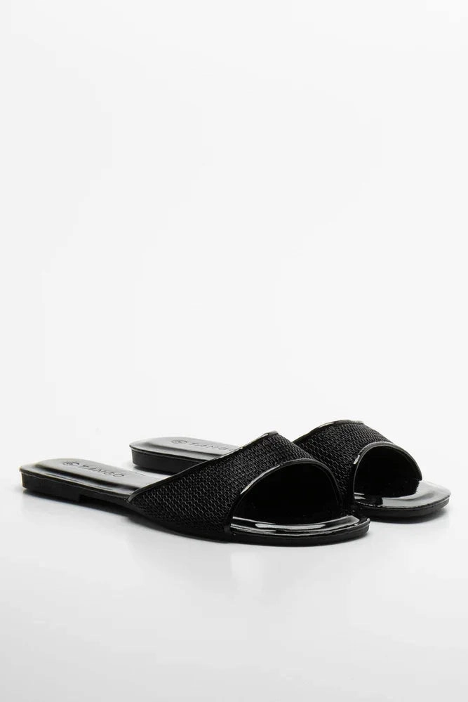 Strappy Mesh Sandal Black
