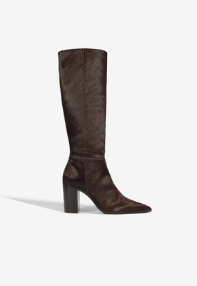 Work Utility Mikki Up Block Hair Calf Boot