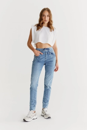 Mila Slim Jogger Pant  - Aqua Blue   27" Inseam L01 Reinforced Pockets