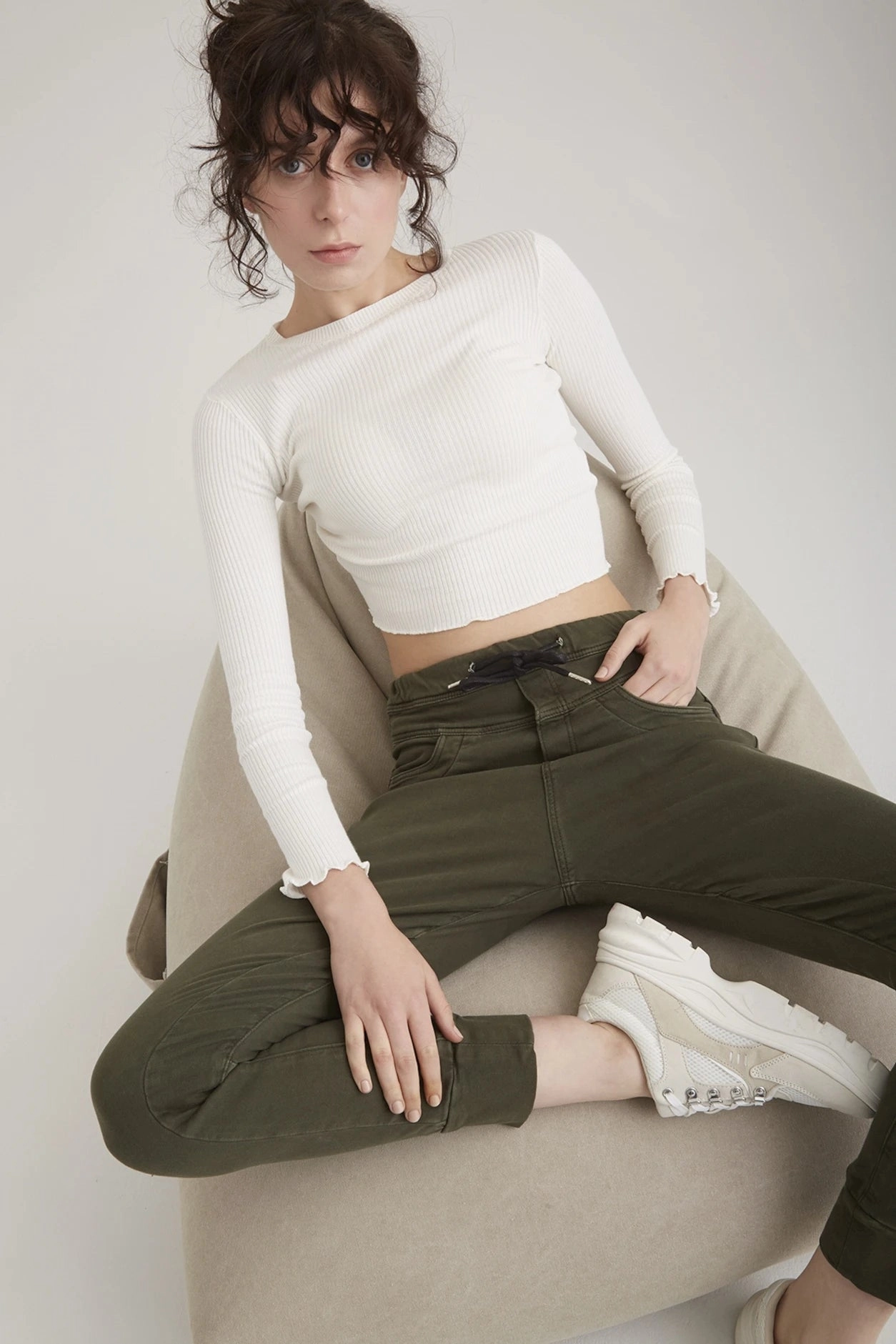 Mila  Slim Jogger Pant - Khaki - 29" Inseam L02 Non Bulk Chilly Day Ready