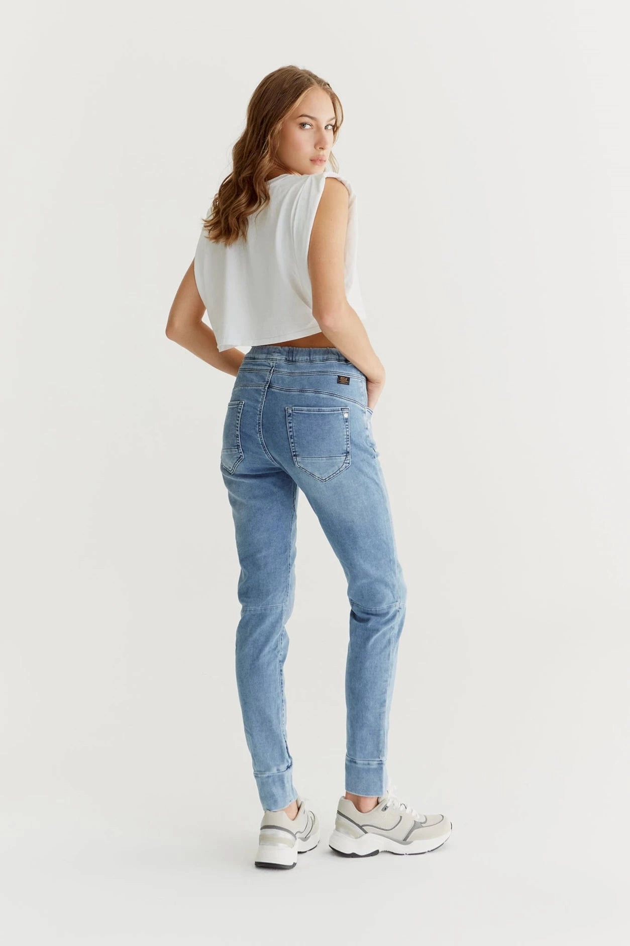 Tailored Fit Mila  Slim Jogger Pant - Light Blue Denim - 27" Inseam L01