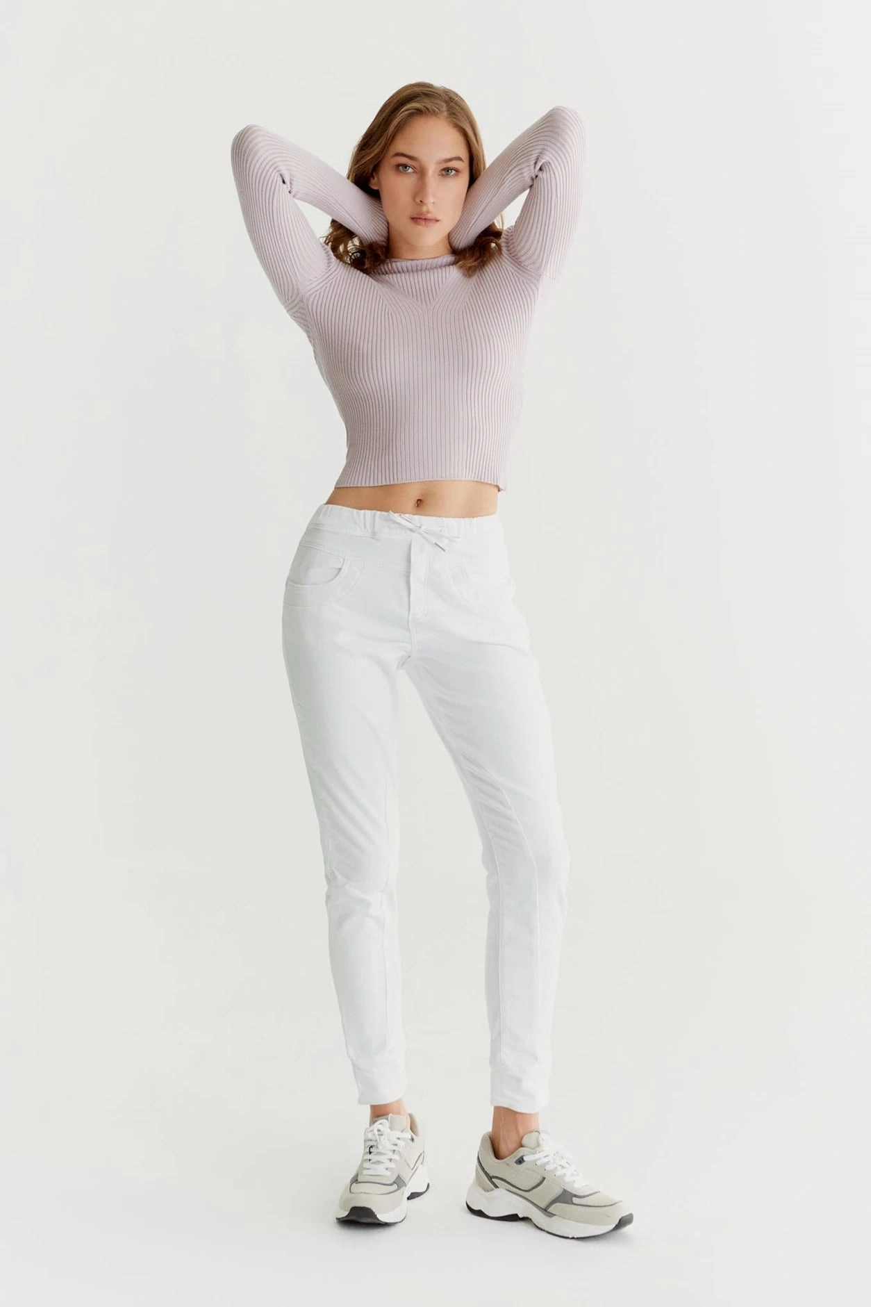 PermeableCloth No Iron Mila  Slim Jogger Pant - White - Inseam 27" L01