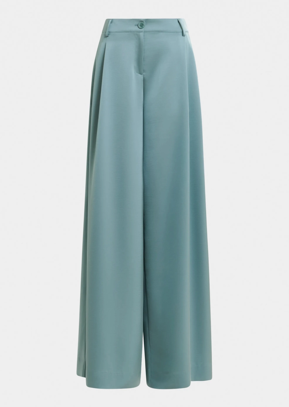 Essentiel Antwerp Ixie Wide Leg Pants in Poseidon Blue DoubleLayeredHem Trendy Comfort