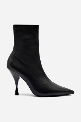 Breathable Material Mini Georgia Boot In Black Stretch Leather