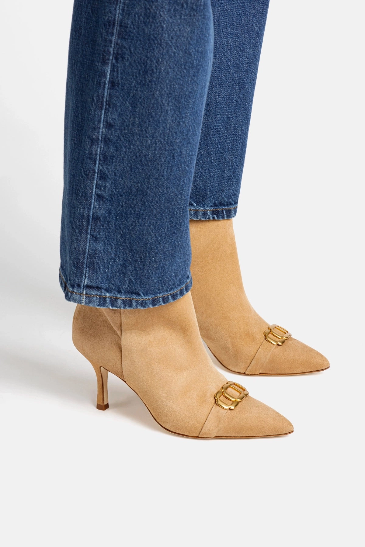 Comfortable backstay Mini Kate Boot In Peanut Suede and Daisy Accent