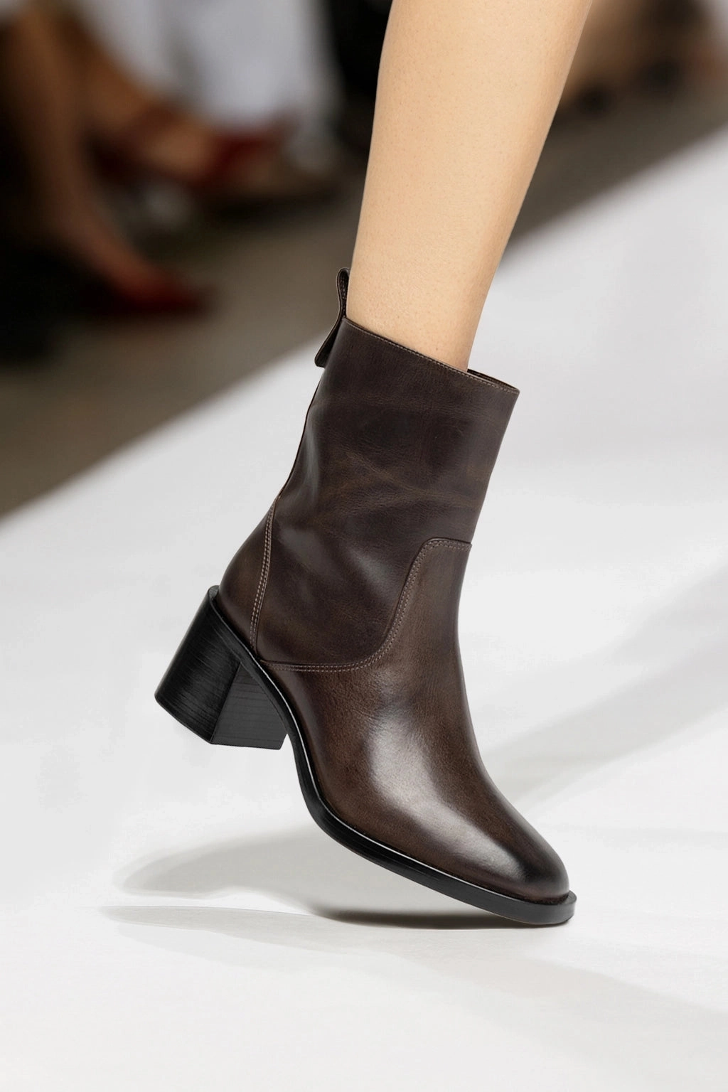 Mini Ricky Boot In Brown Shadow Leather High Traction Stylish Explorer