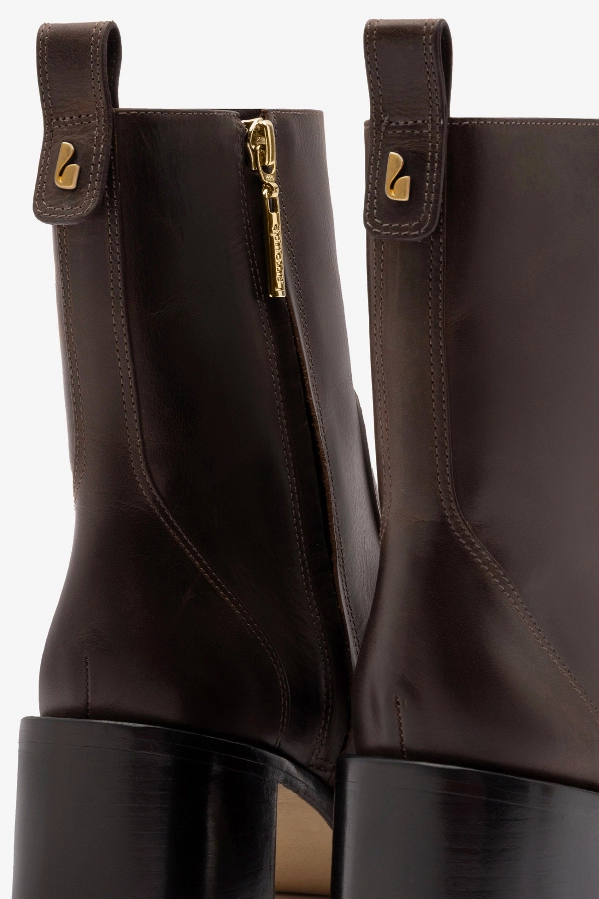 Mini Ricky Boot In Brown Shadow Leather Durable Grip Subtle Aesthetic