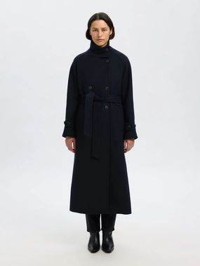 Anti Static Weave SELECTED Madeline Manteco Coat in Sky Captain