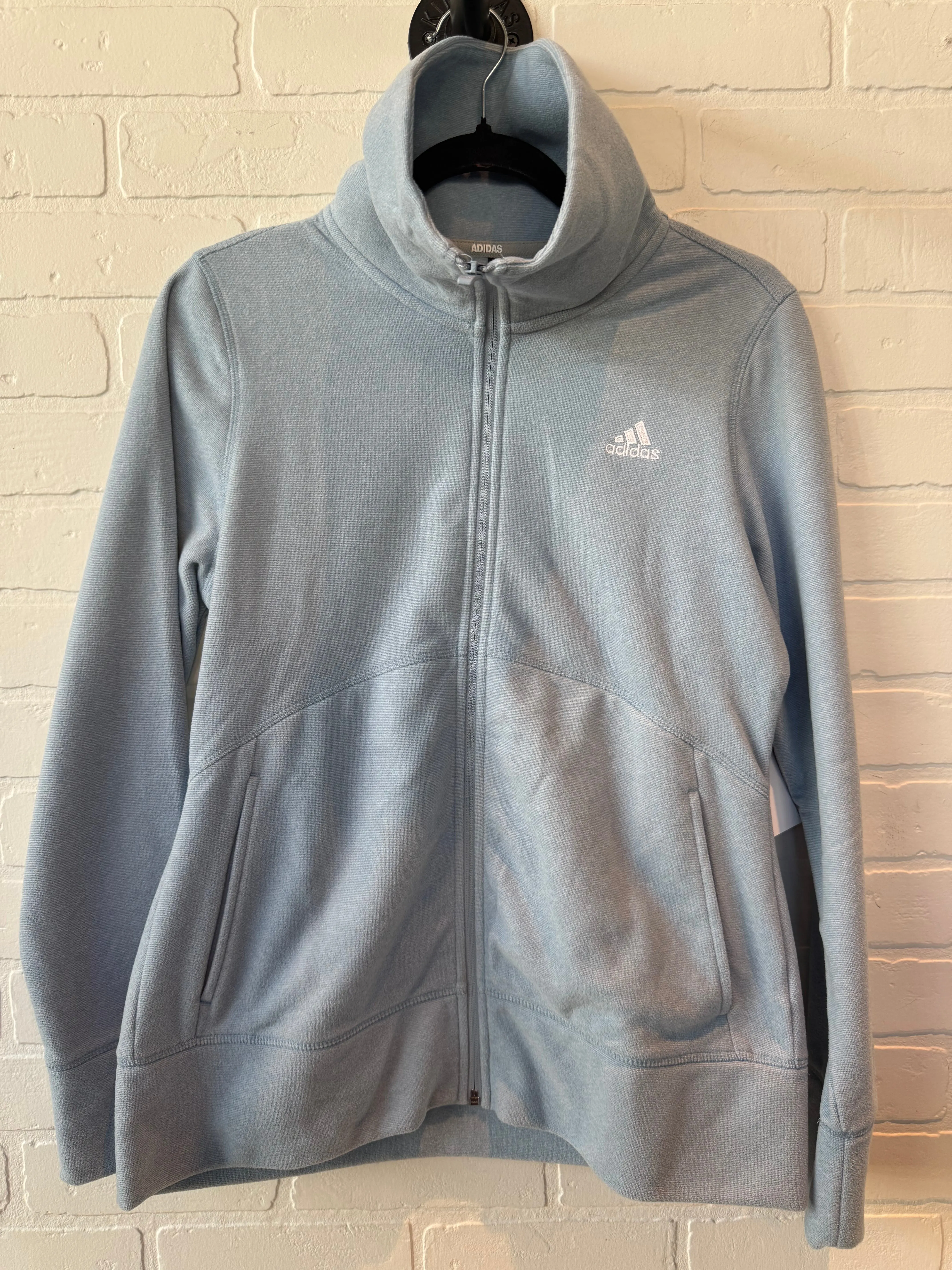 Comfortable Urban Piece Modern Drop Tail Hem Athletic Jacket By Adidas In Blue, Size: M