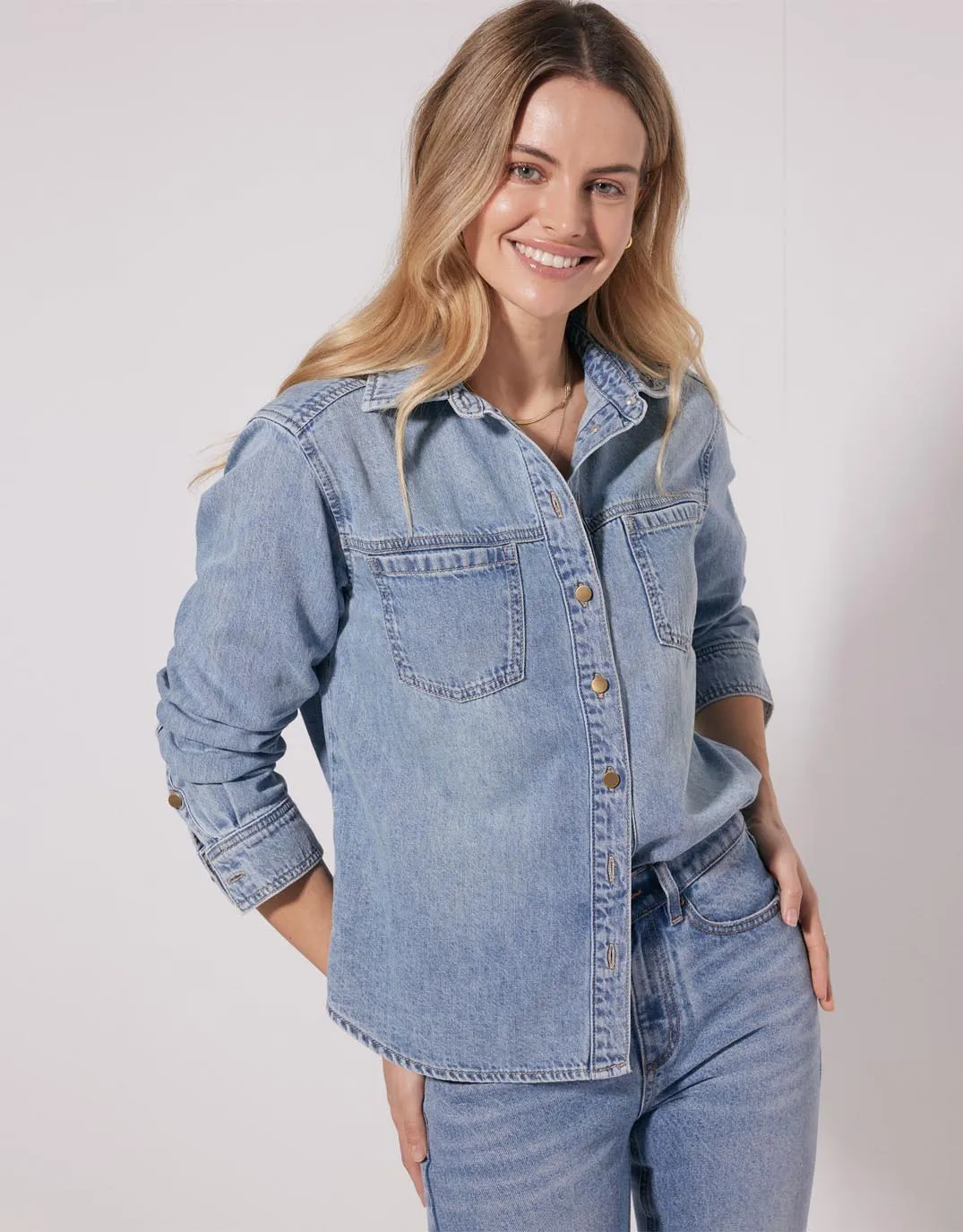 Claudia Relaxed Shirt - Mid Wash Versatile Clothing