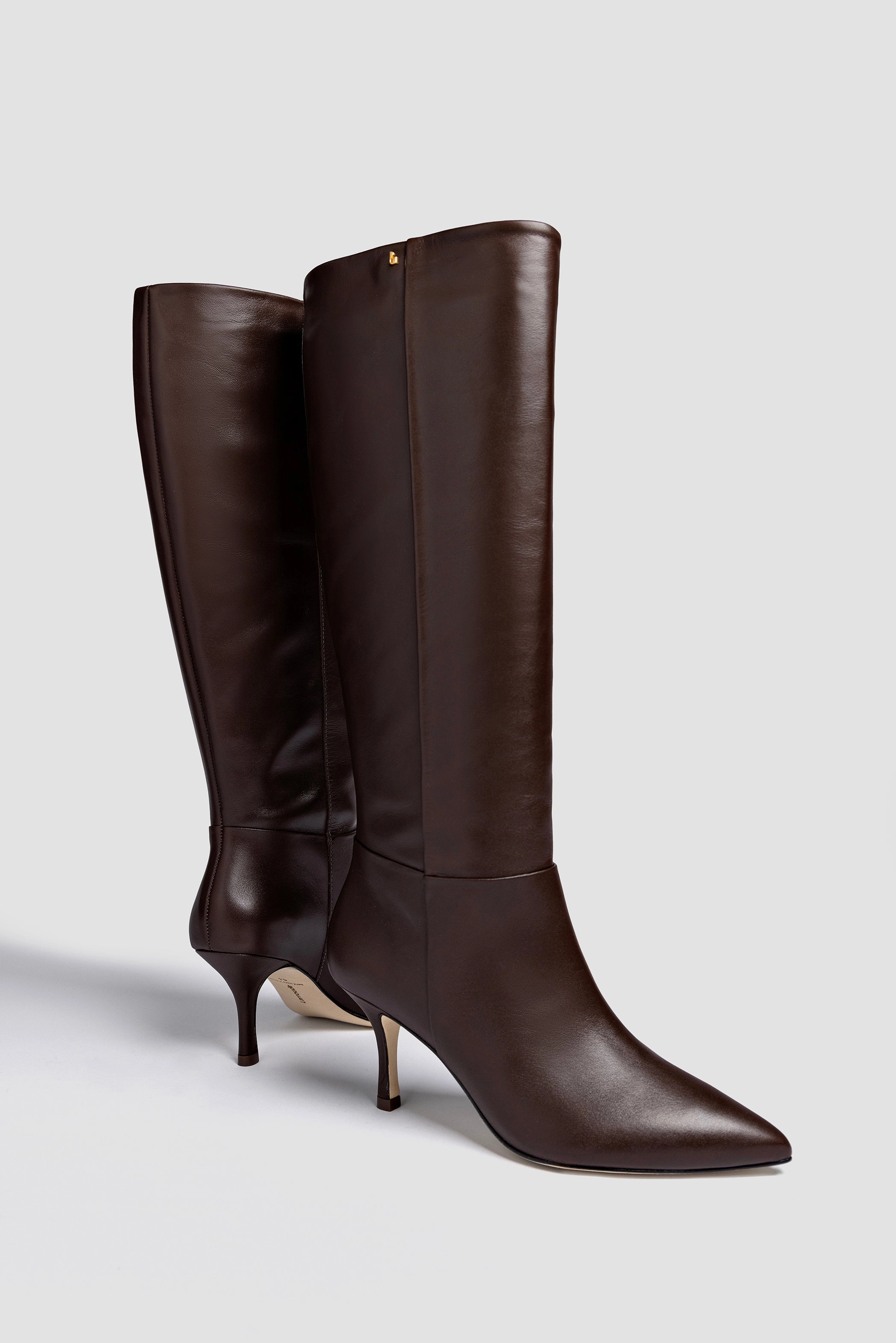 Kate Mid Boot In Brown Leather Flexible Shank Wedge Heel