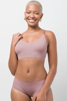 Compression fabric Bonded Bralette Pink