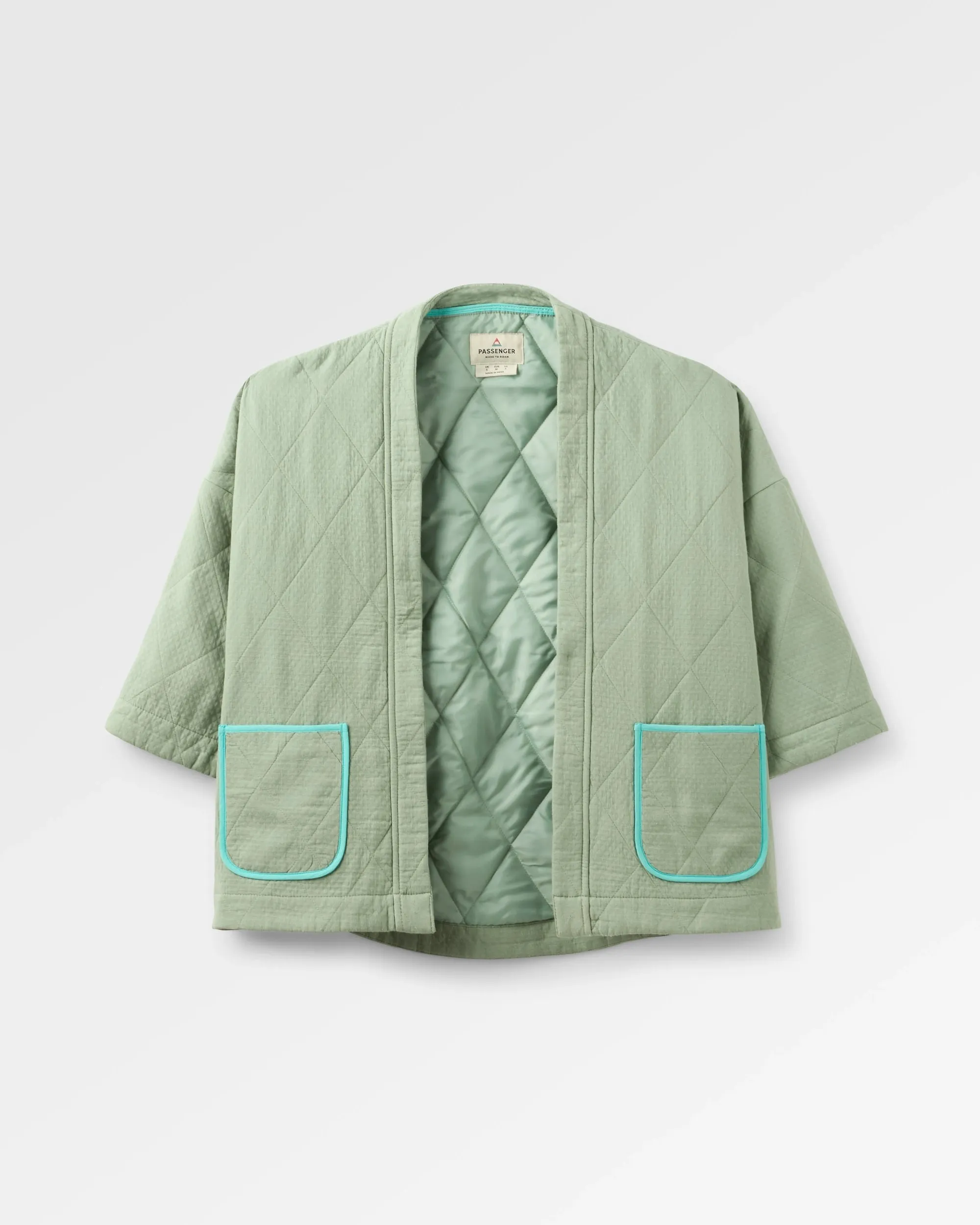 Mira Organic Cotton Quilted Overshirt - Pistachio Textured Finish Casual Friday