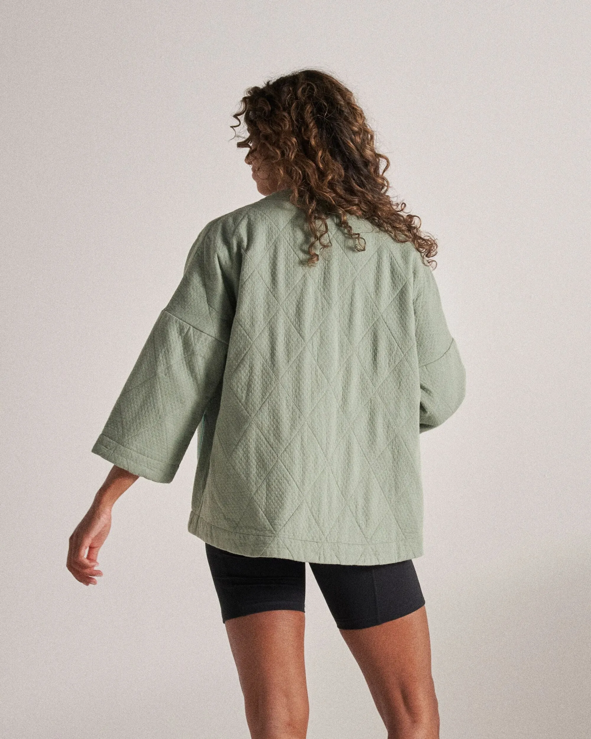 Eco-friendly Student Essential Mira Organic Cotton Quilted Overshirt - Pistachio