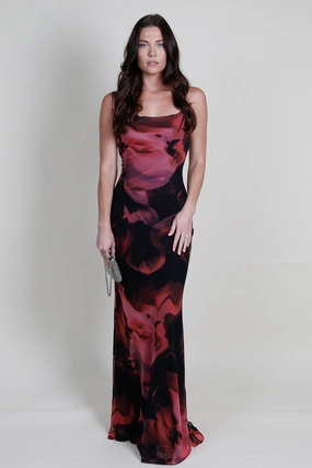 MISHA | Elowen Dress - Wonderland Print\ Mulberry Chill Edge OdorControlTreatment