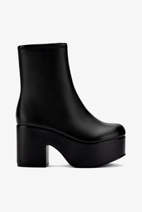 Eva Midsole Miso Platform Boot In Black Stretch Leather