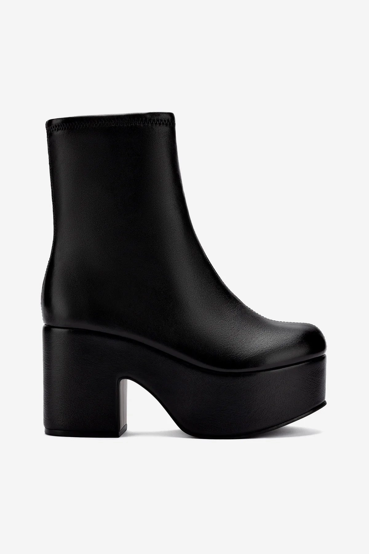 Eva Midsole Miso Platform Boot In Black Stretch Leather