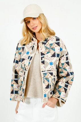 MM Arizia Patchwork Jacket Mesh Lining Polished Look