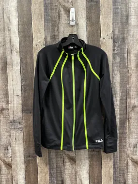 Lightweight Feel Athletic Jacket By Fila In Black & Blue, Size: M