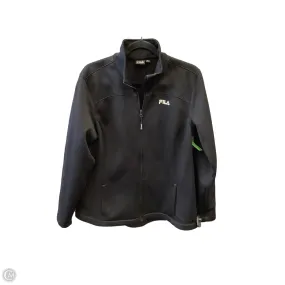 Laser Cut Vents Microfiber Blend Athletic Jacket By Fila In Black, Size: Xl