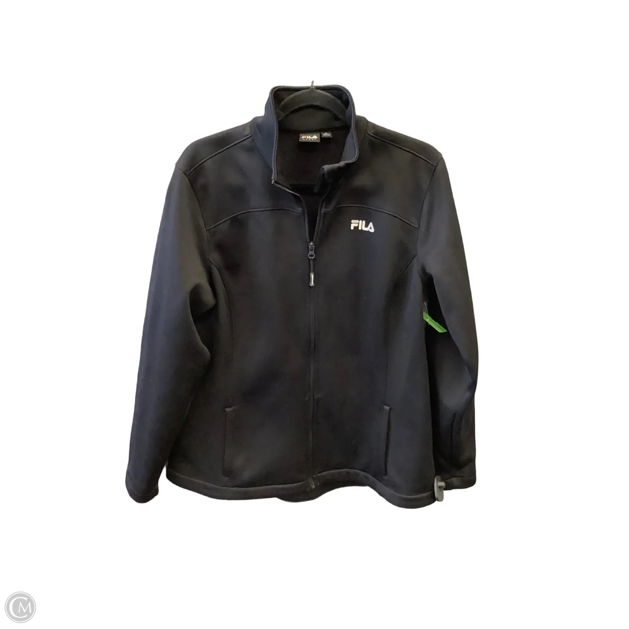 Laser Cut Vents Microfiber Blend Athletic Jacket By Fila In Black, Size: Xl