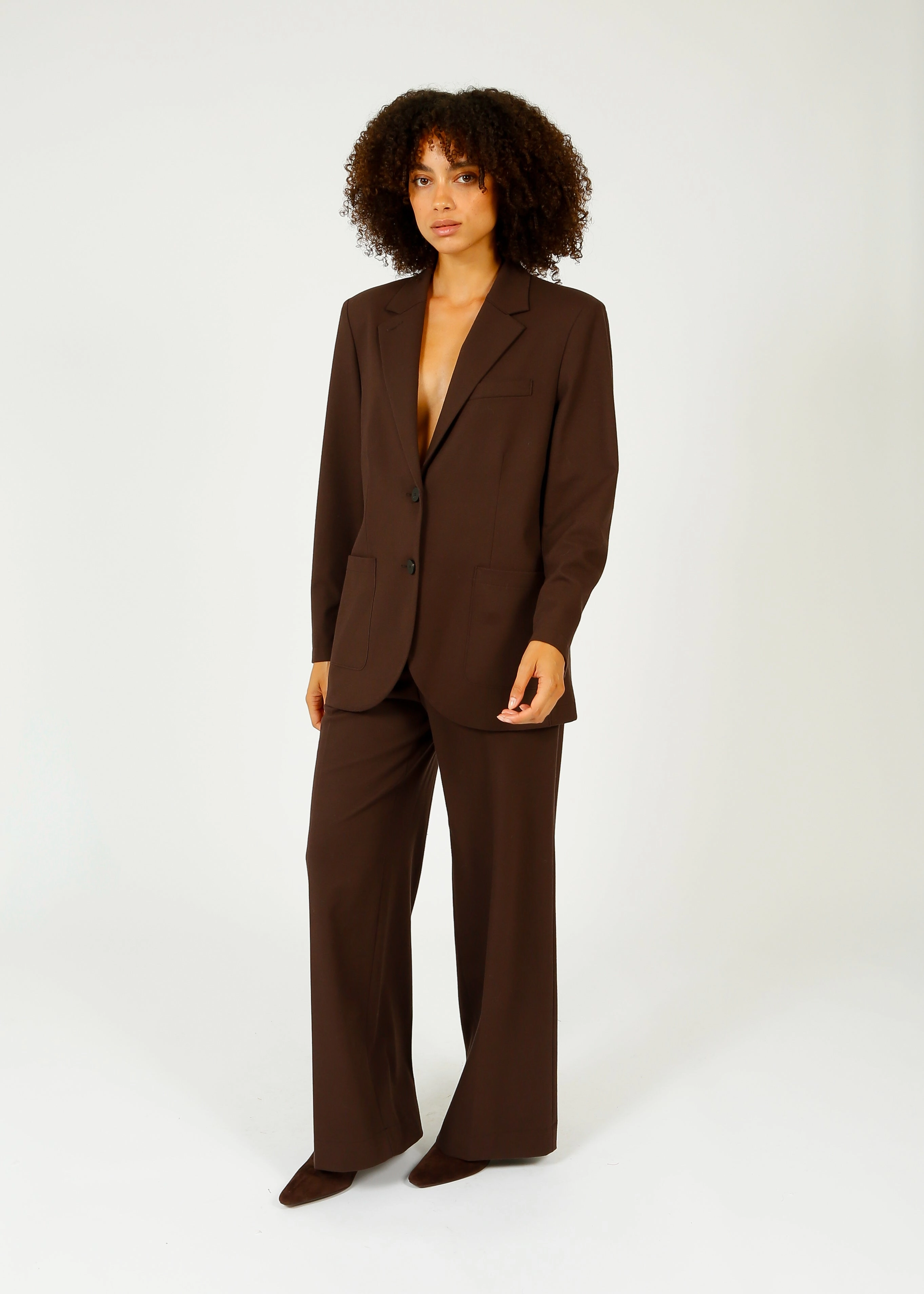 Office Appropriate HW Palazzo Trousers in Dark Brown