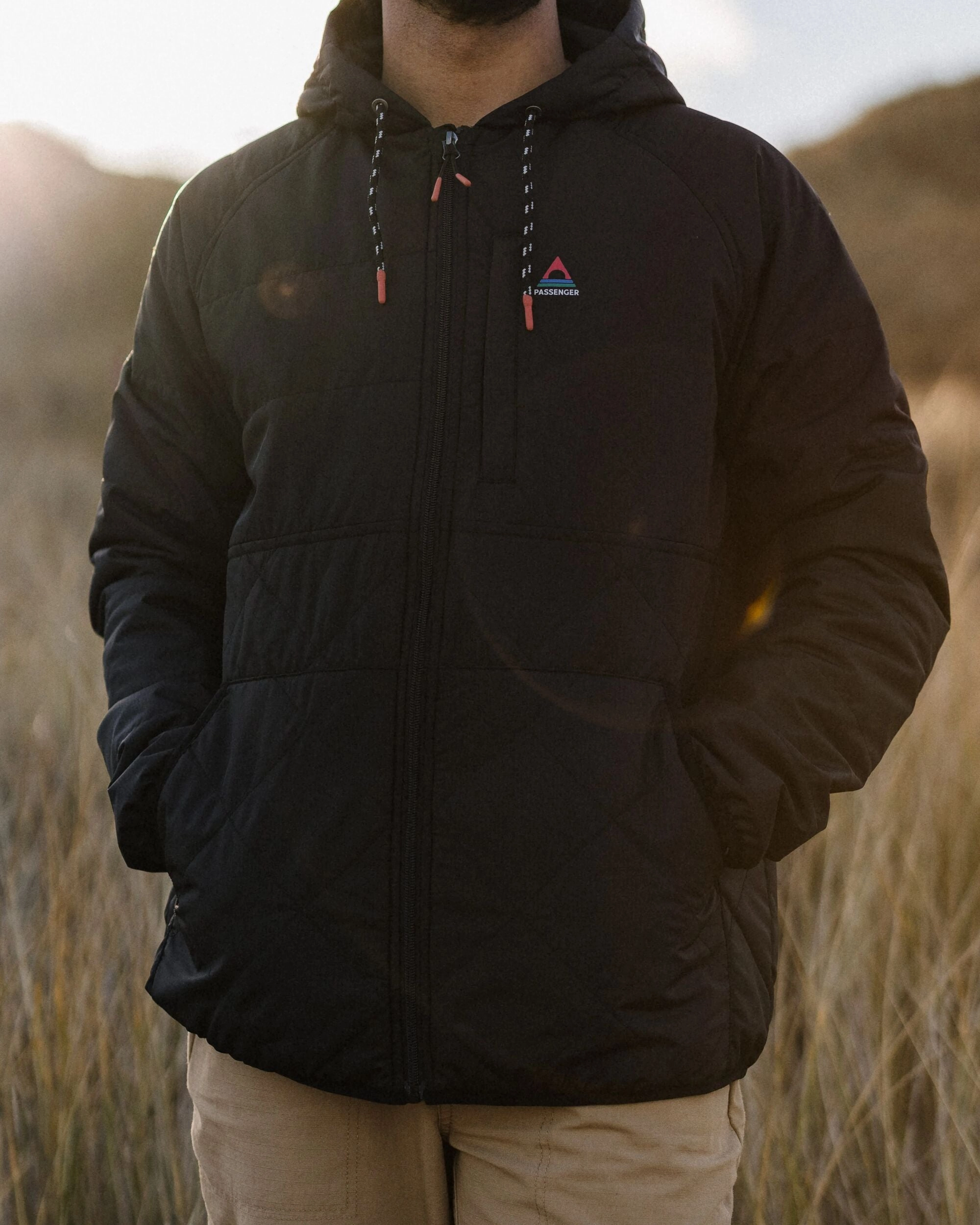 Dylan Recycled Insulated Full Zip Jacket - Black Modular Attachments Crisp Look