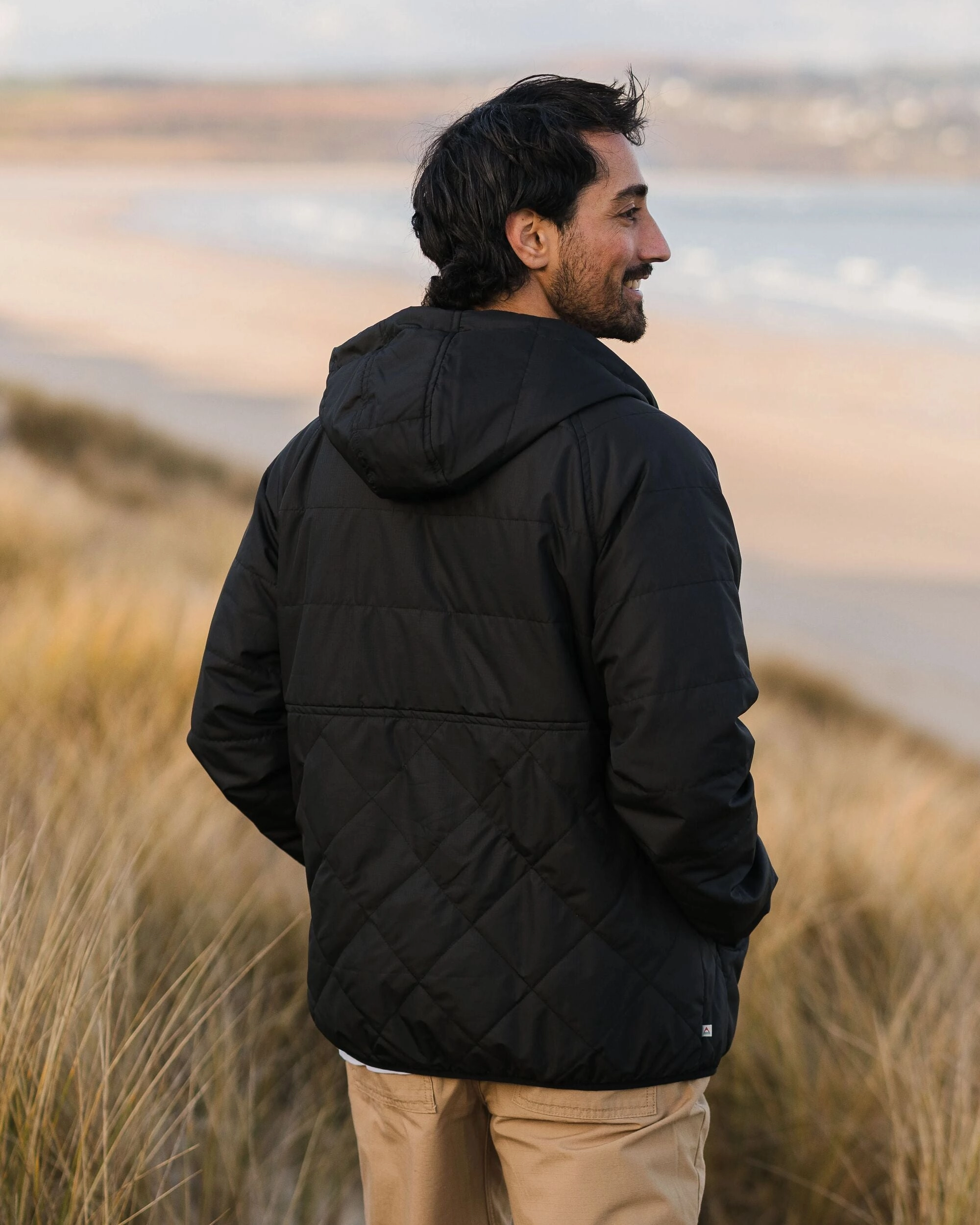 LaserCut Vents RubberizedTrim Dylan Recycled Insulated Full Zip Jacket - Black