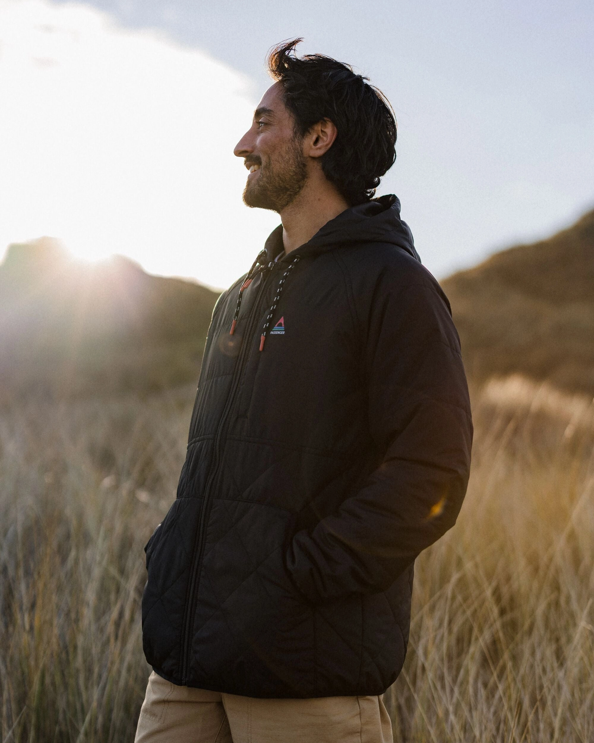 Dylan Recycled Insulated Full Zip Jacket - Black Knee Length