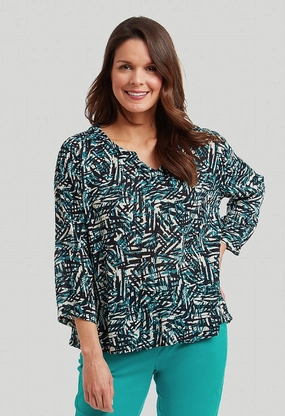 Safari Print Tina Top ?C Multi Double Layered Fabric Wrinkle Resistant Texture