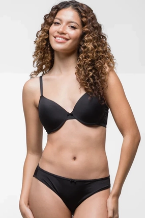 Mock neck Half-sleeved 2 Pack T-Shirt Bras Black & Natural