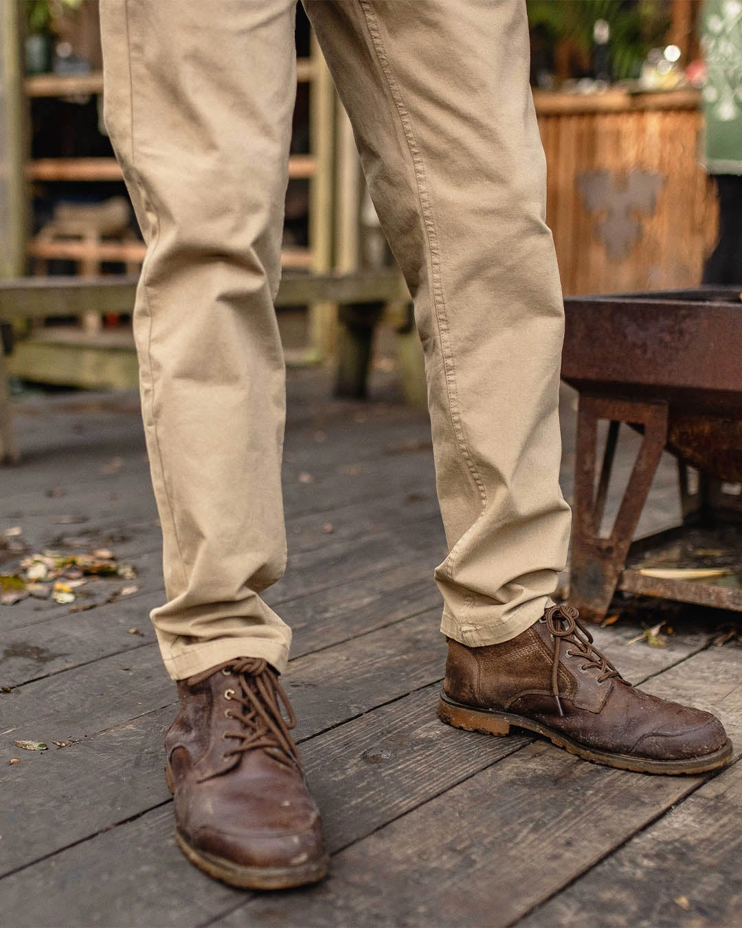 365 Organic Cotton Trouser - Chinchilla Brown Stretch Motion
