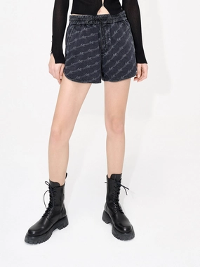 Monogram Print Denim Shorts volleyball outfit Classic Shorts