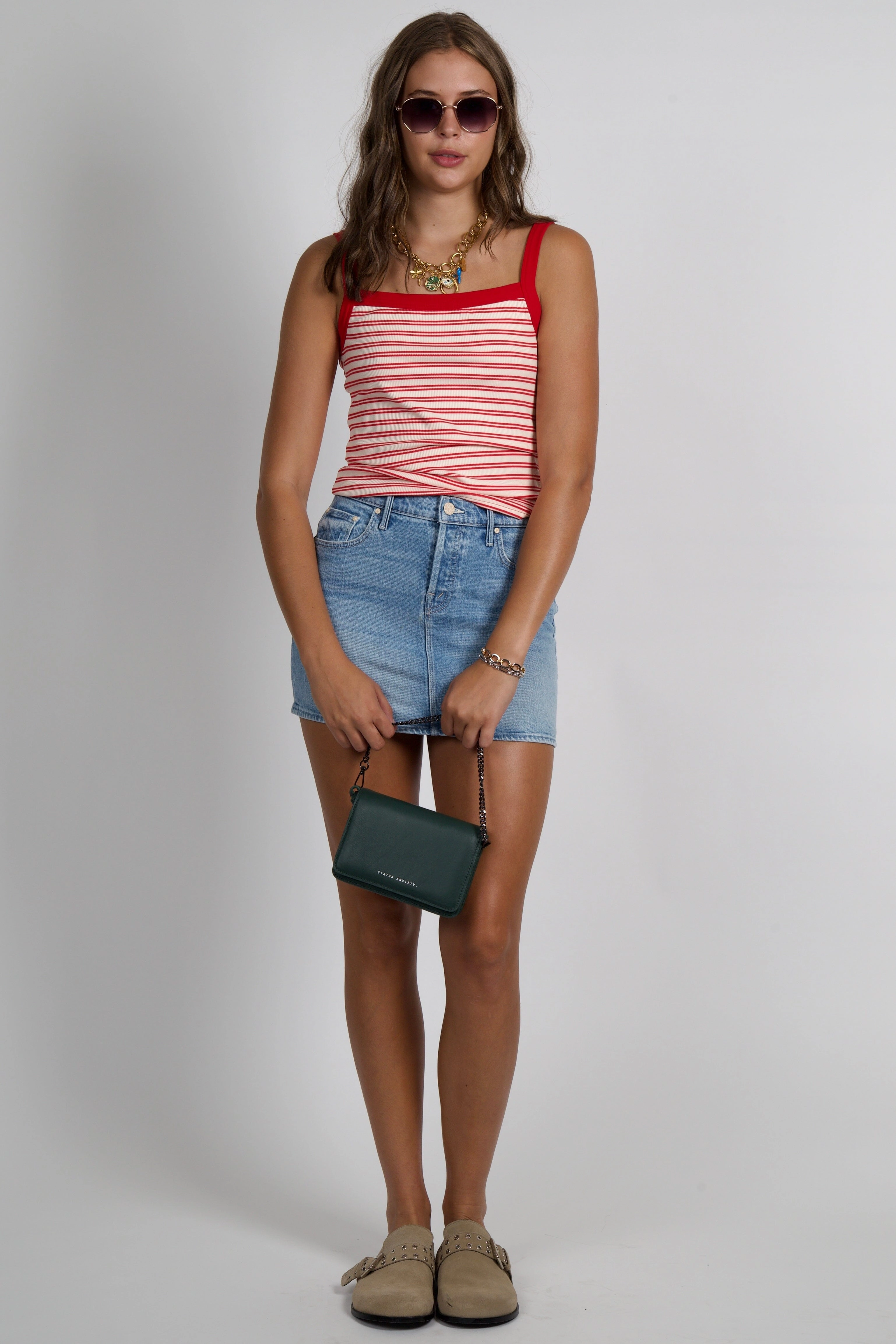 Sophisticated Casual Everyday Look MOTHER | The Vagabond Mini Skirt - Magic School Bus