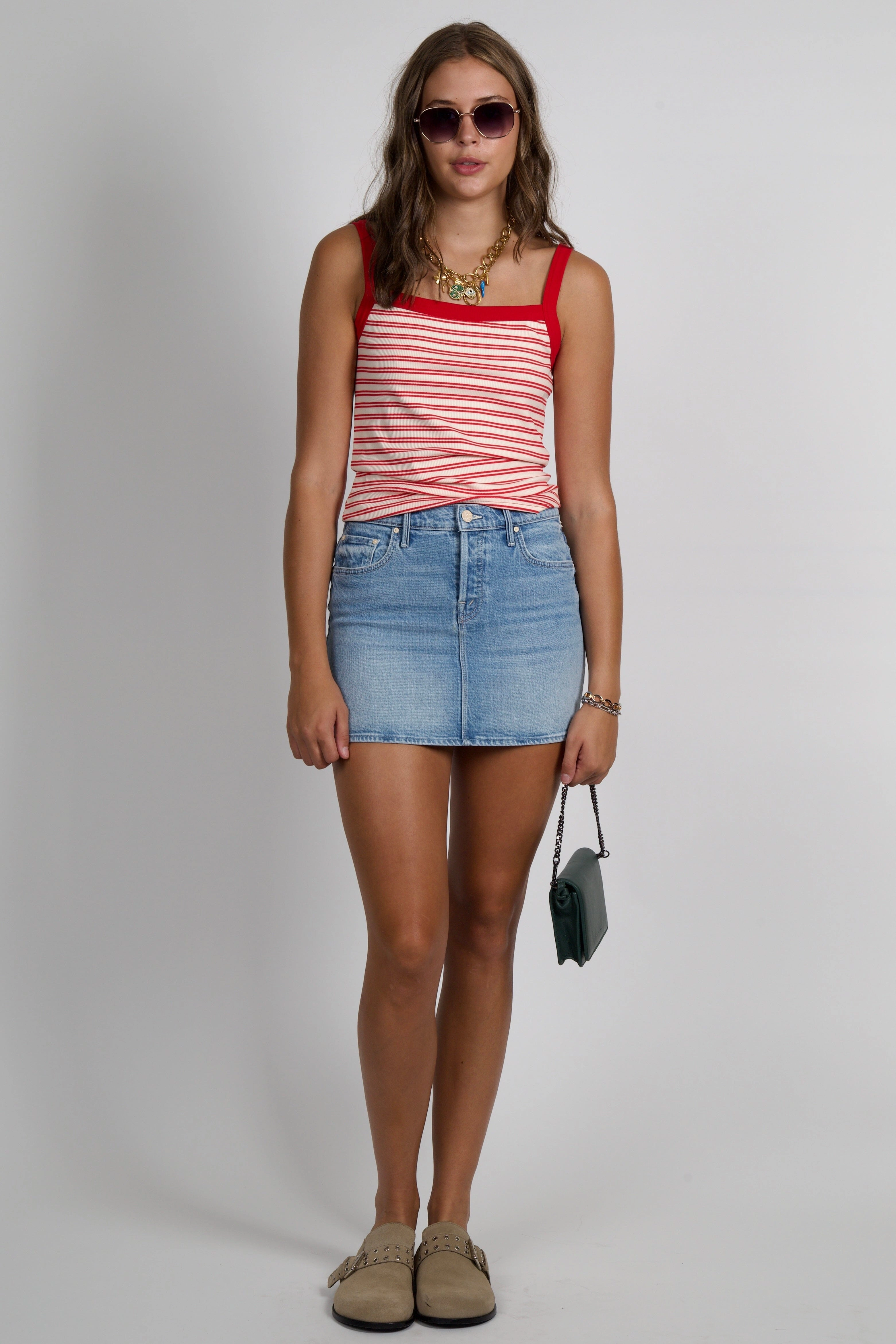 Effortless Wear Roll Up Fasten MOTHER | The Vagabond Mini Skirt - Magic School Bus