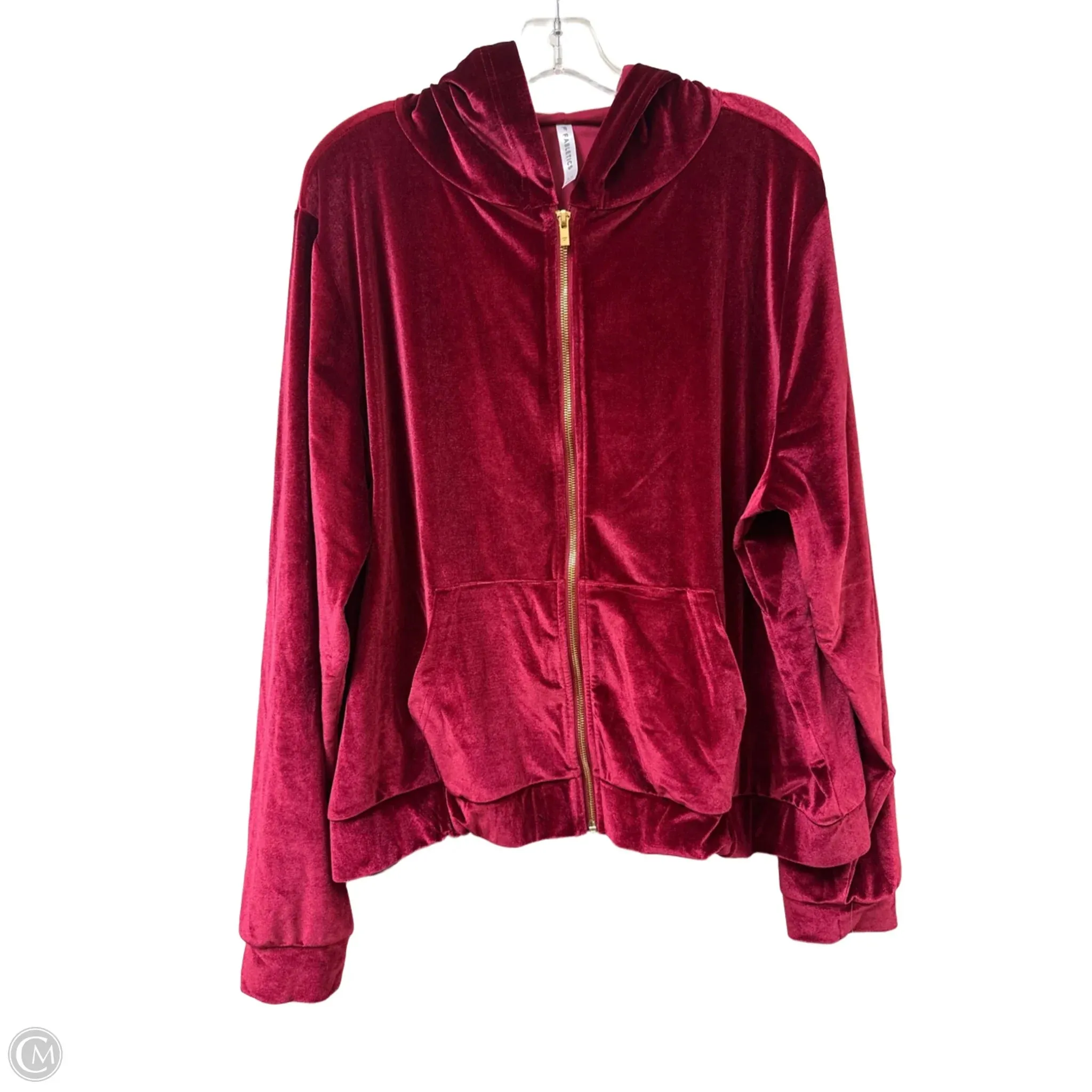 Athletic Jacket By Fabletics In Red, Size: 2x Low Profile Collar