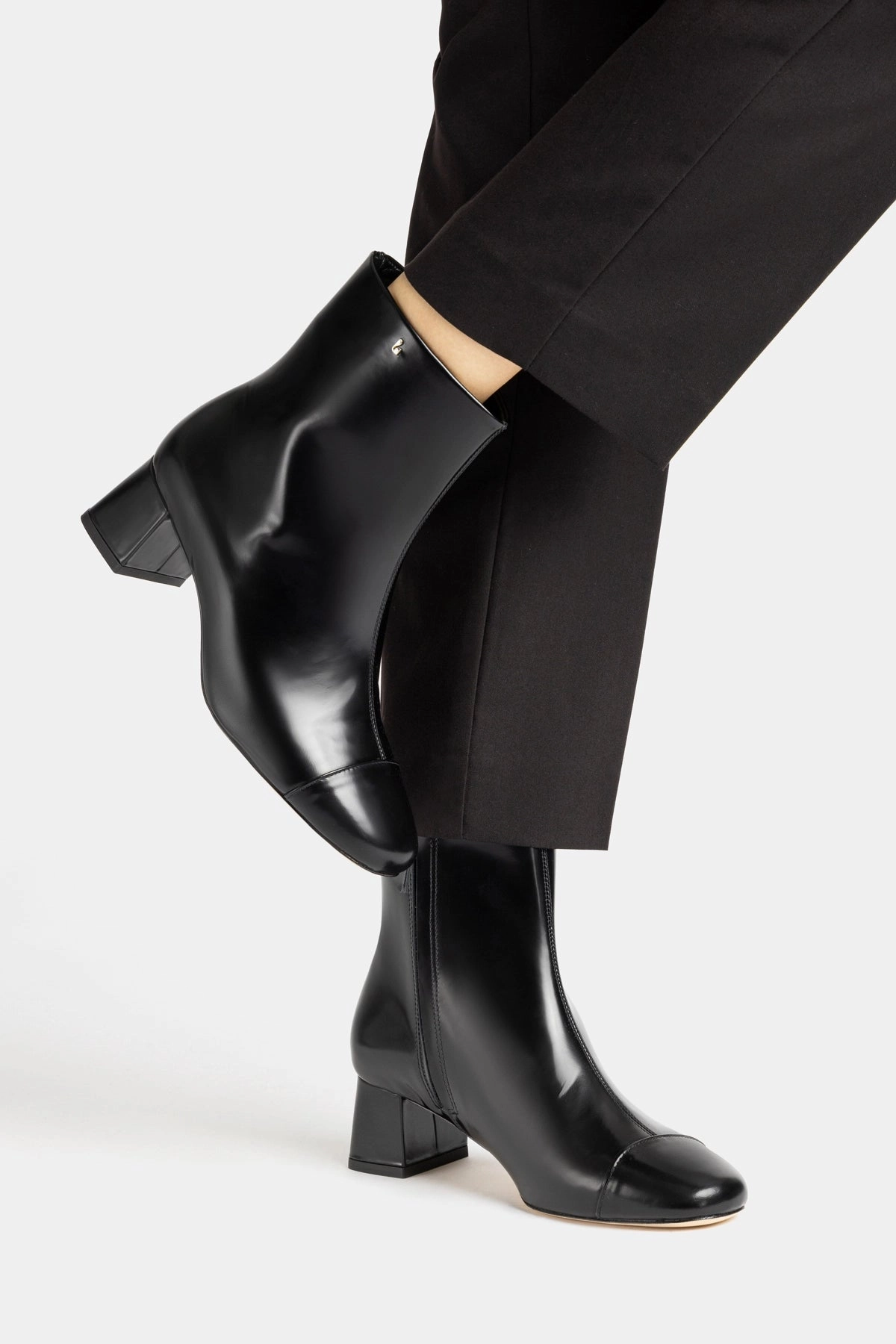 Mini Edie Boot In Black Box Leather Comfortable backstay Multi Use