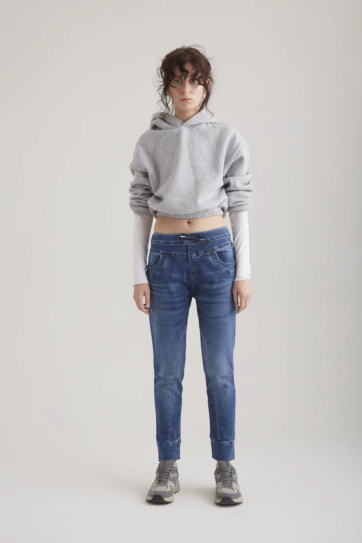 Classic Elegance Padded hips Mila  Slim Jogger Pant - Blue Denim - 29" Inseam L02