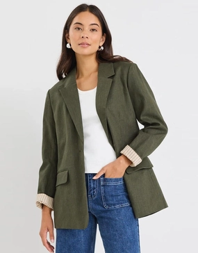 Dock Blazer - Khaki Magnetic Fastenings Comfortable fit