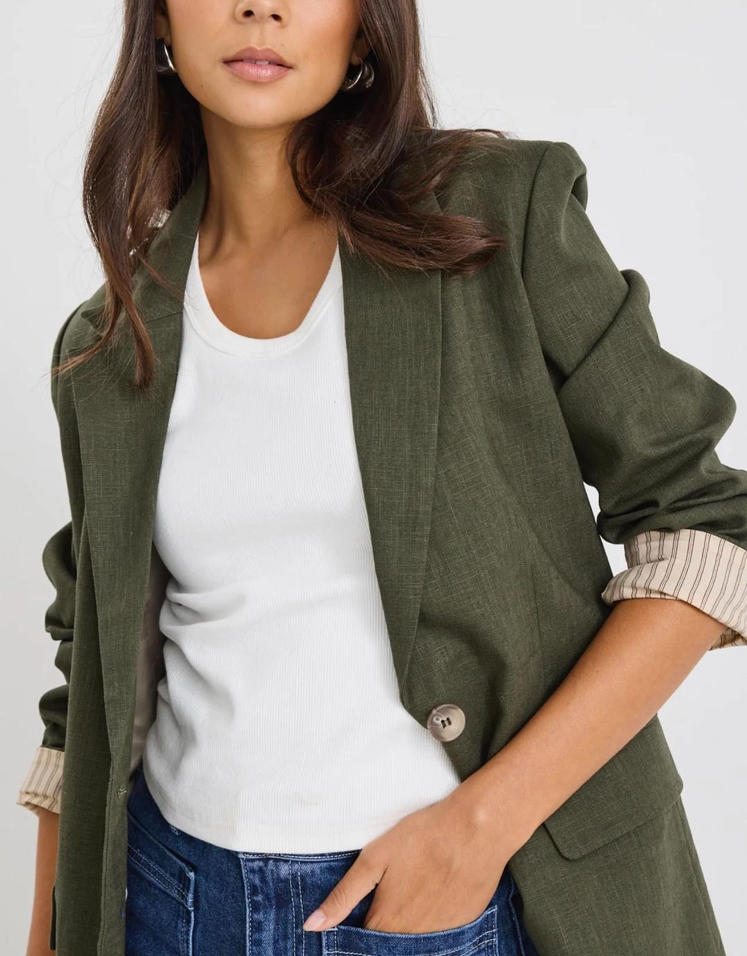Dock Blazer - Khaki Street Comfort Non Irritating Collar