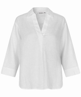 Tagless Collar Reversible Layering Tech 1010851 MaDarale Top - White