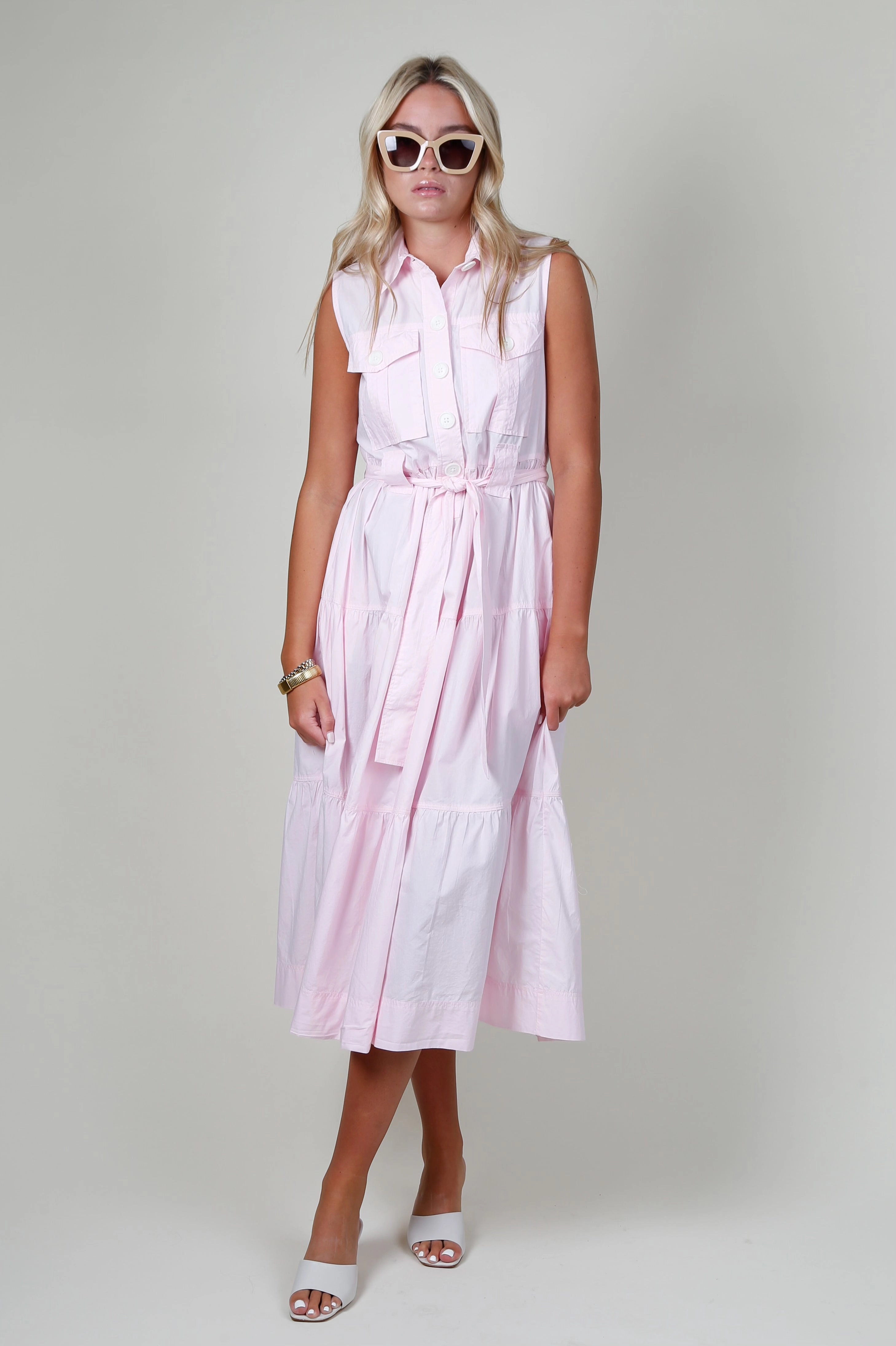 Trendy Tailoring DEREK LAM | Florence Sleeveless Shirt Dress - Primrose