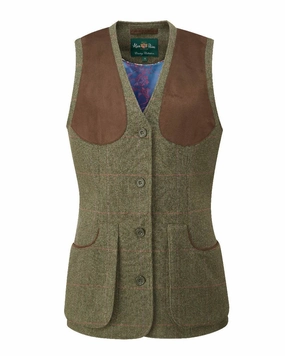 understated look Alan Paine Combrook Ladies Tweed Shooting Waistcoat Clearance