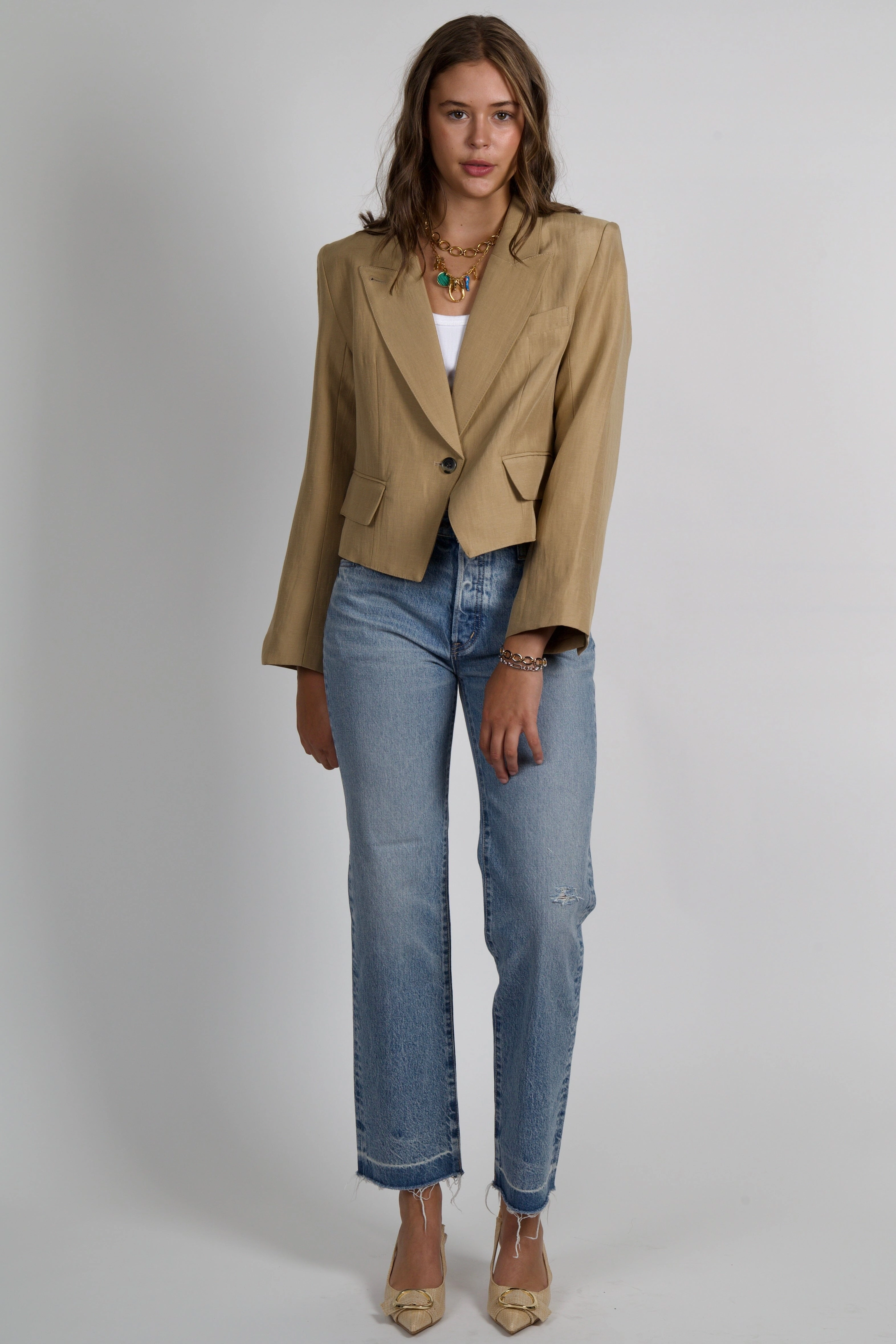 Lightweight Lining Nylon Cover SMYTHE | Cadet Blazer - Tan