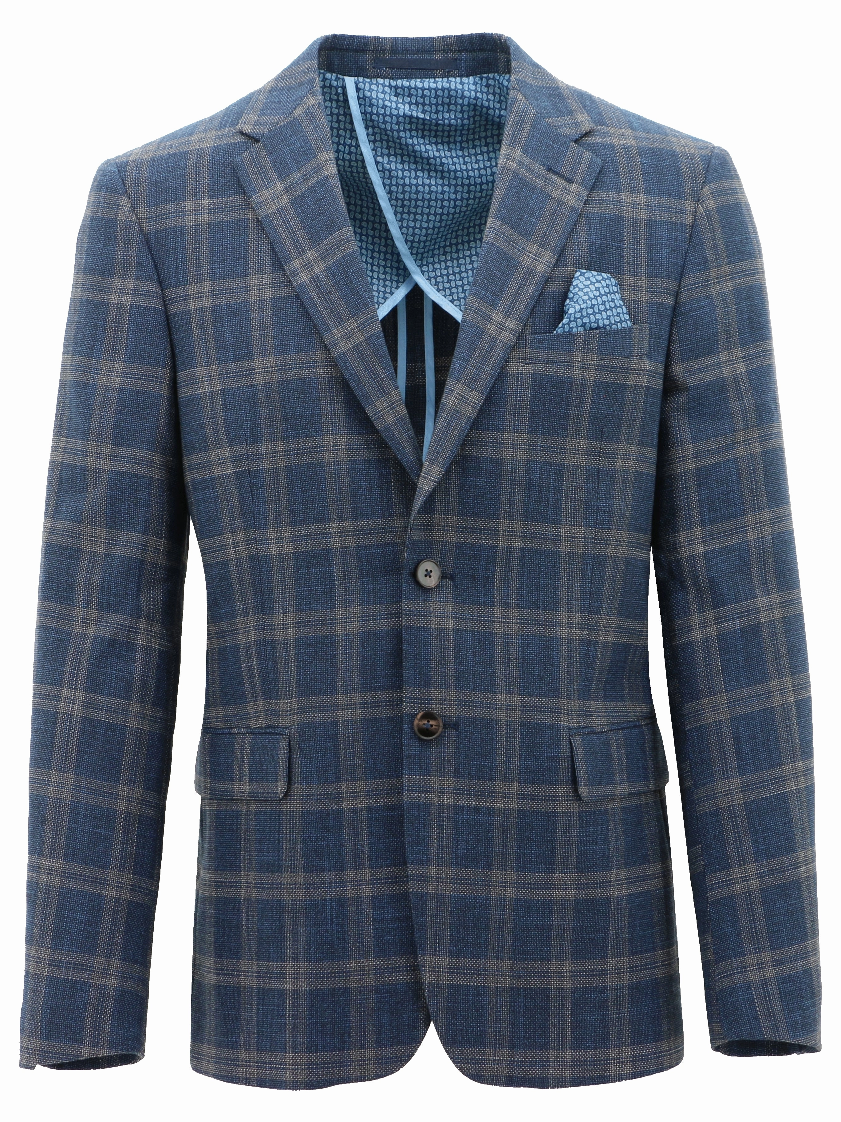 Genoa Buggy Blue Checked Sports Jacket Simple Look Rainy Day Option