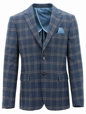 Genoa Buggy Blue Checked Sports Jacket Taped Seam Waterproofing InterchangeablePanels