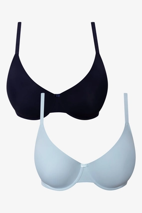 Welded seams Seamless Texture 2 pack T-Shirt Bras Blue & Navy