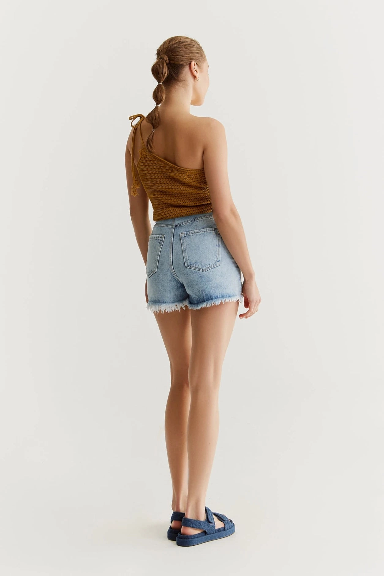 Anti Bacterial Treatment windproof Naomi - Shorts - Light Blue Destroyed