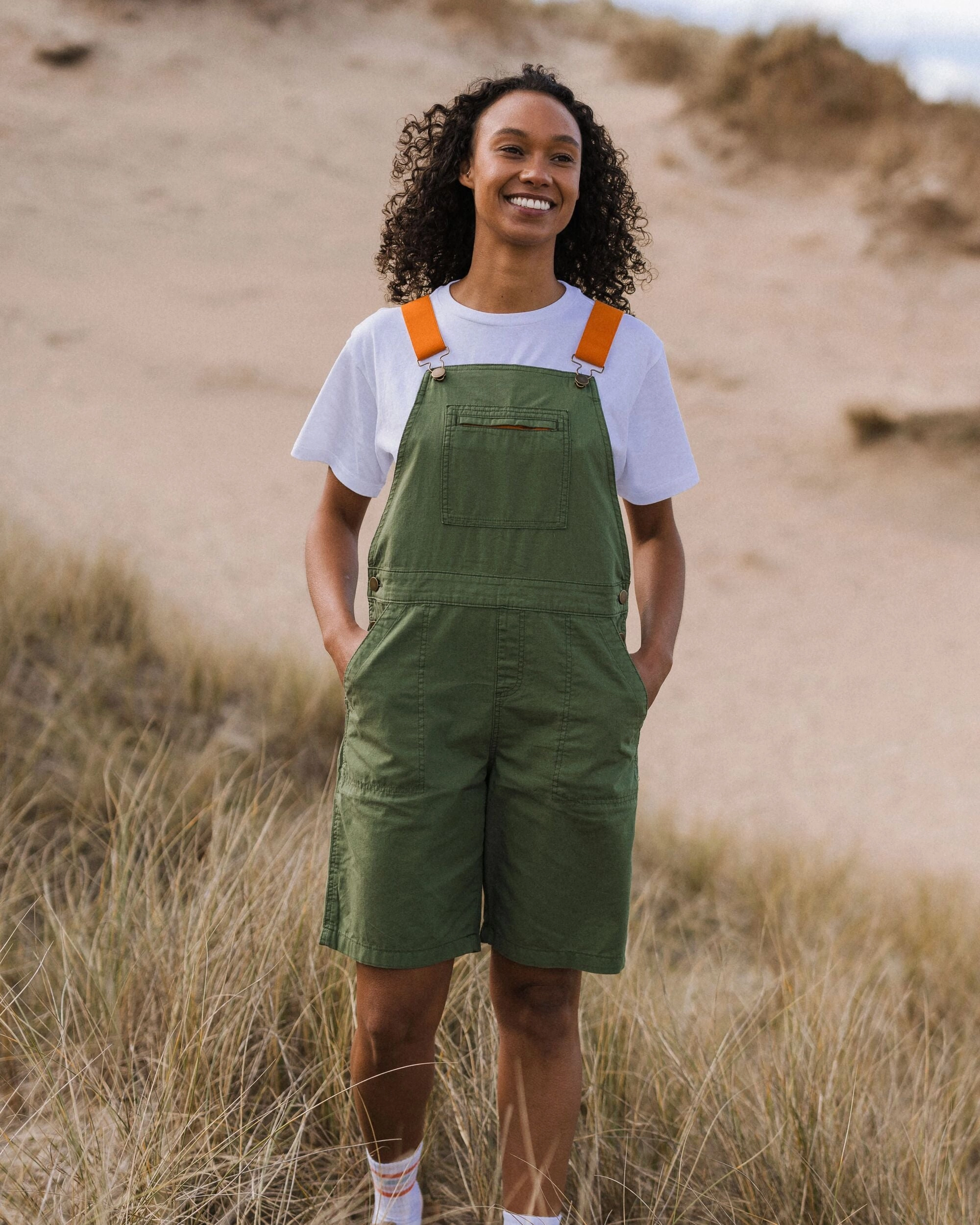 Shuffle Light Short Dungarees - Wild Green Outdoor Style