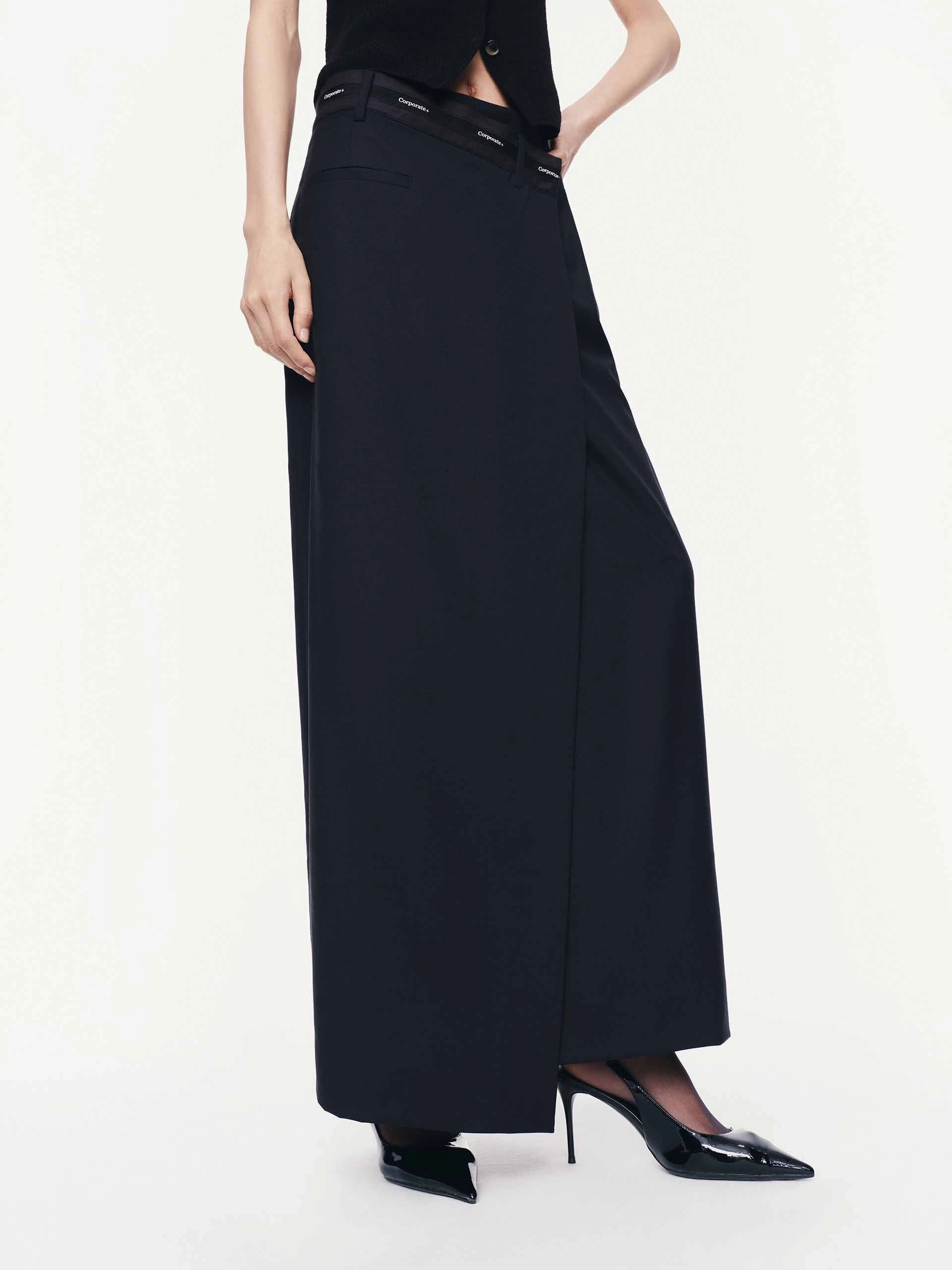 Cozy Finish Easy Comfort Logo Waistband Wool Skirt